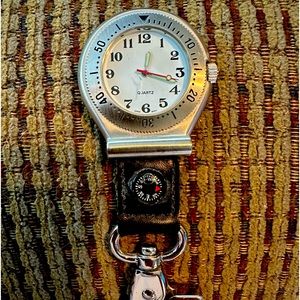 Croton Quartz Clip Watch w/compass